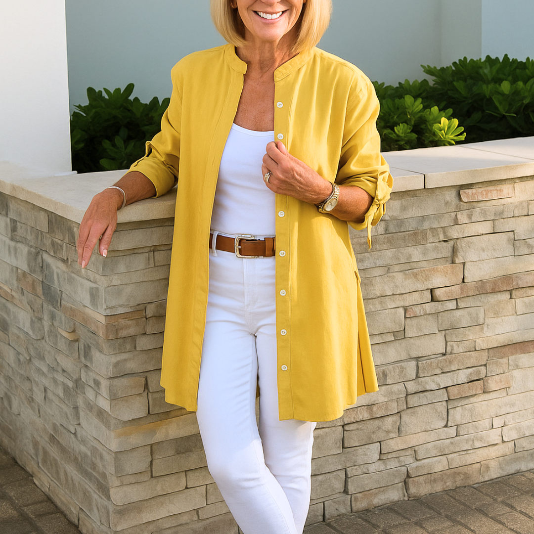 Louise | Plain shirt blouse with bow sleeves