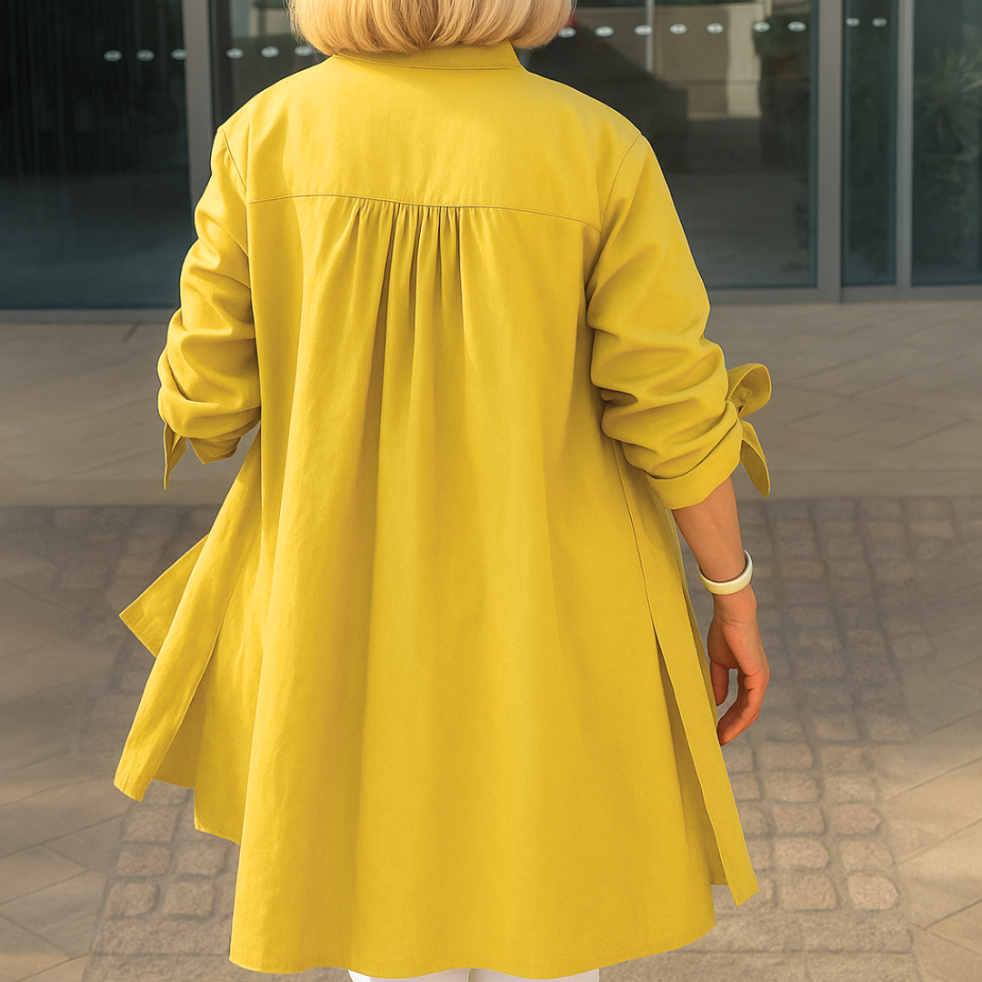 Louise | Plain shirt blouse with bow sleeves