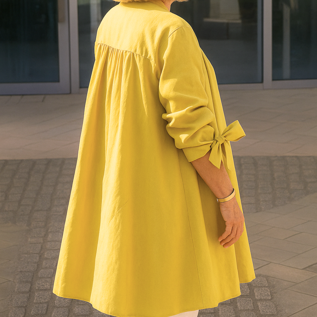 Louise | Plain shirt blouse with bow sleeves