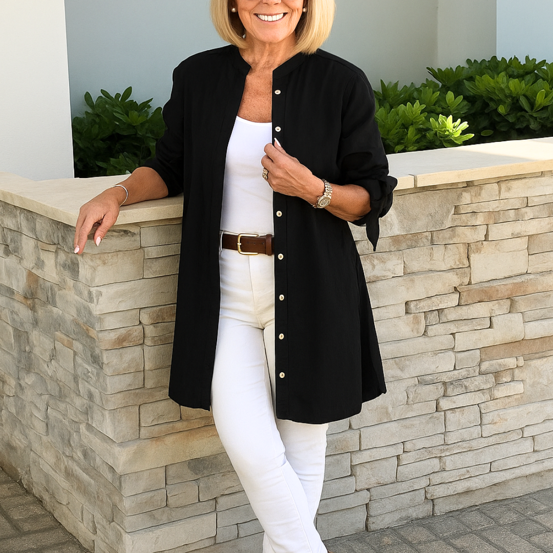 Louise | Plain shirt blouse with bow sleeves