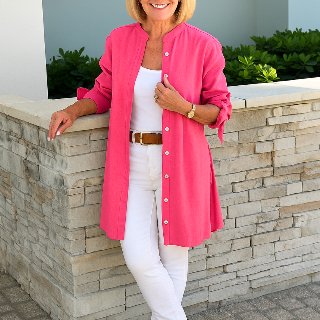 Louise | Plain shirt blouse with bow sleeves