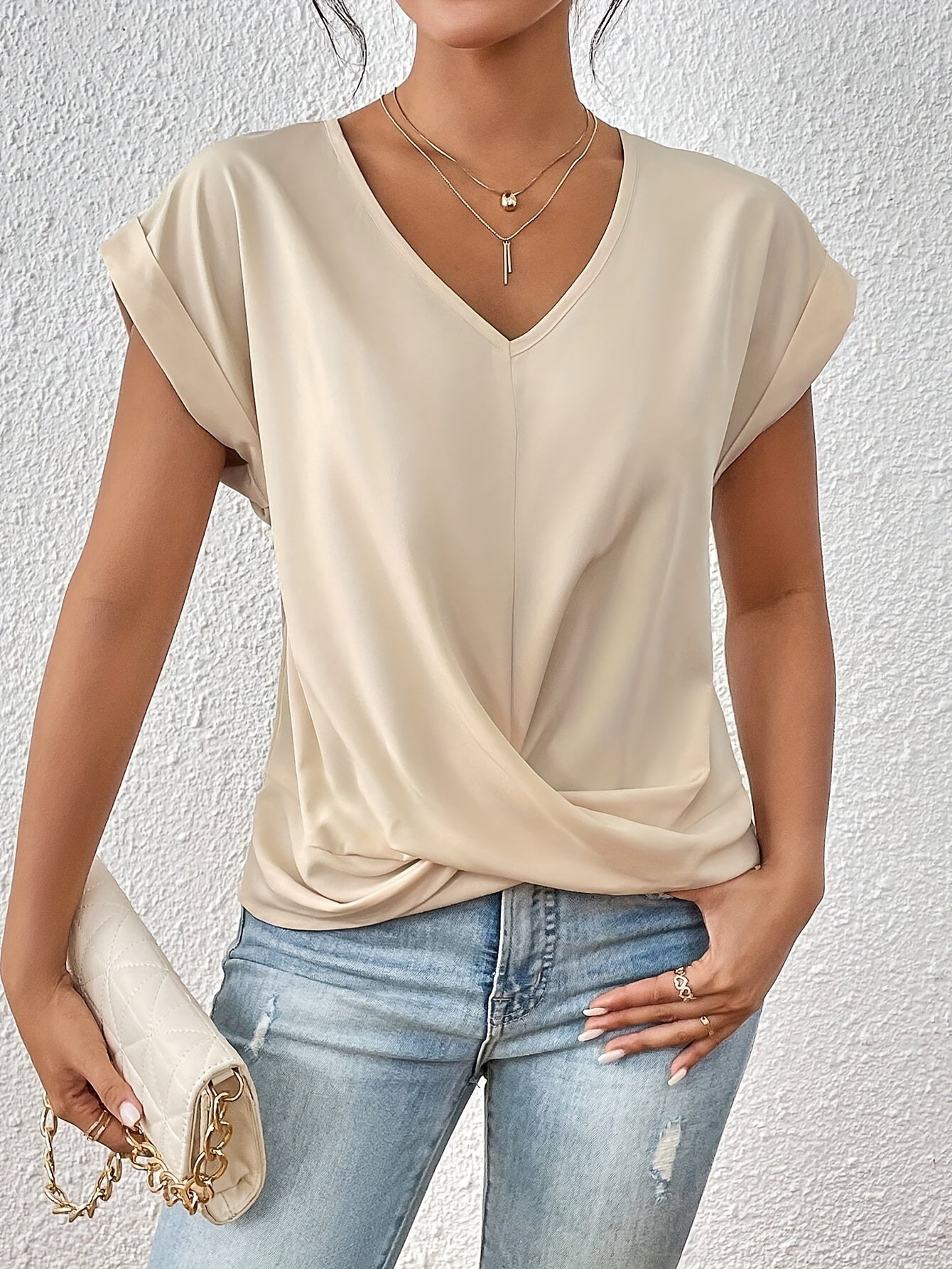 Isabella™ Twist Front V-Neck Top