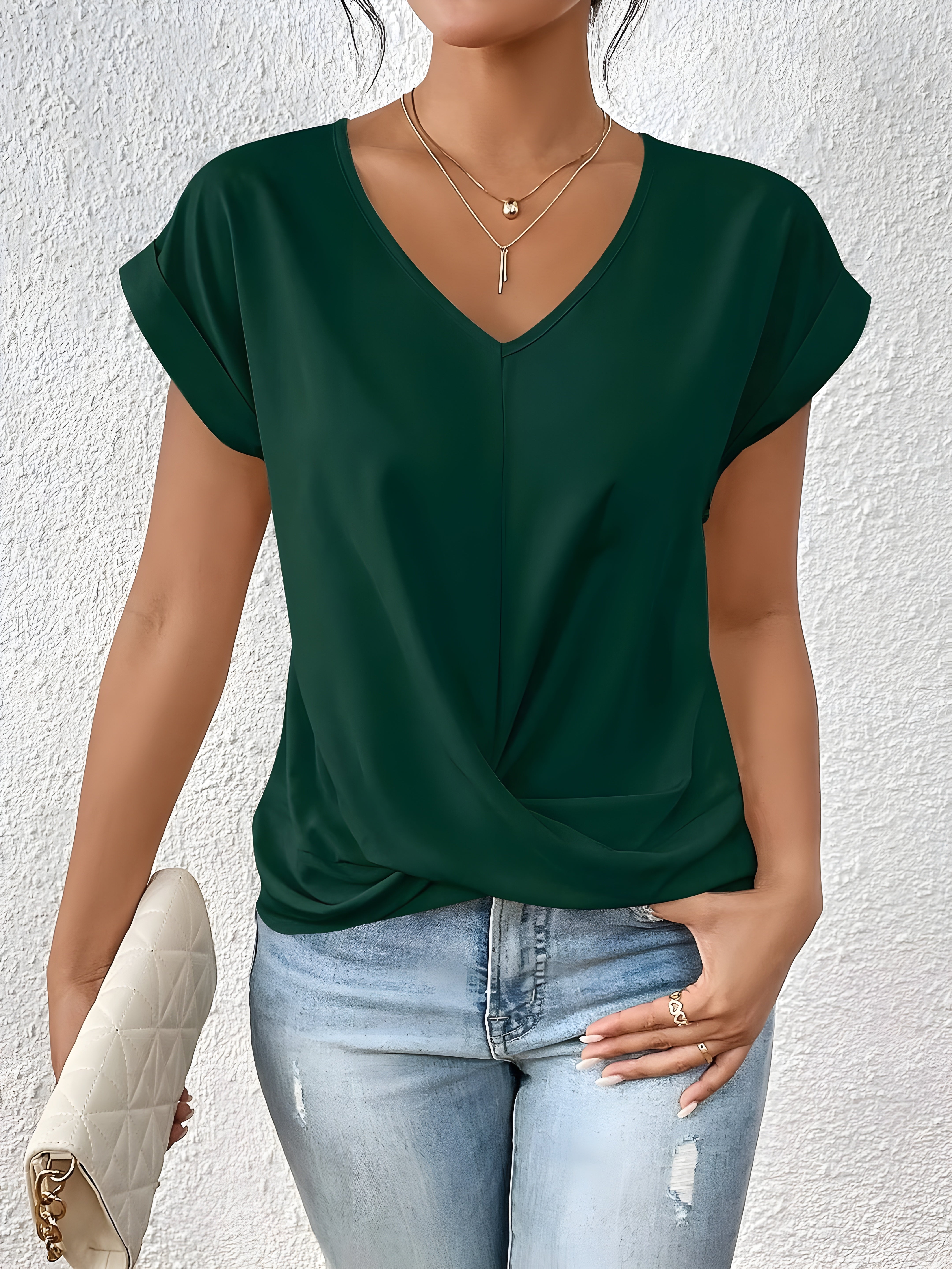 Isabella™ Twist Front V-Neck Top