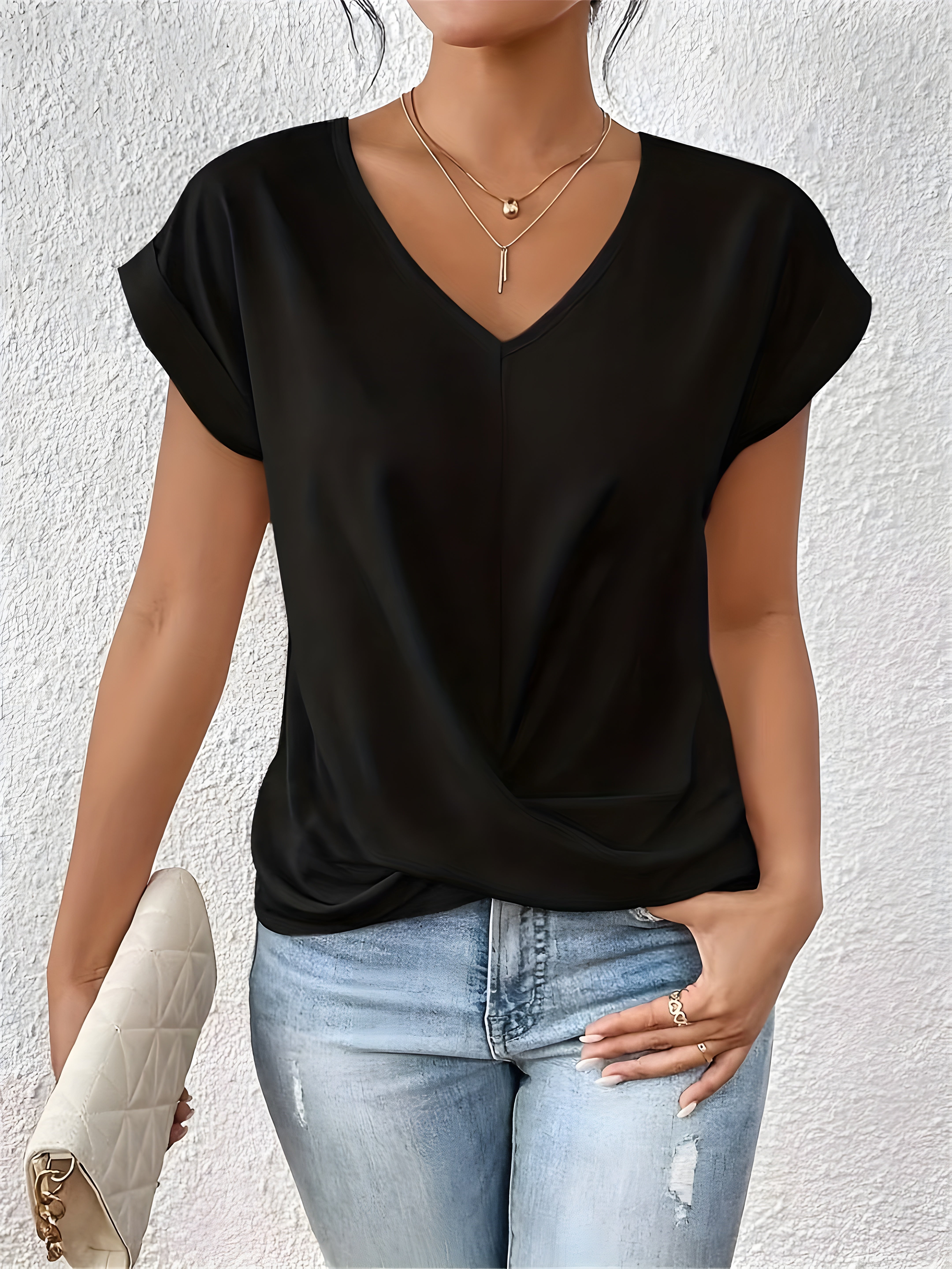 Isabella™ Twist Front V-Neck Top