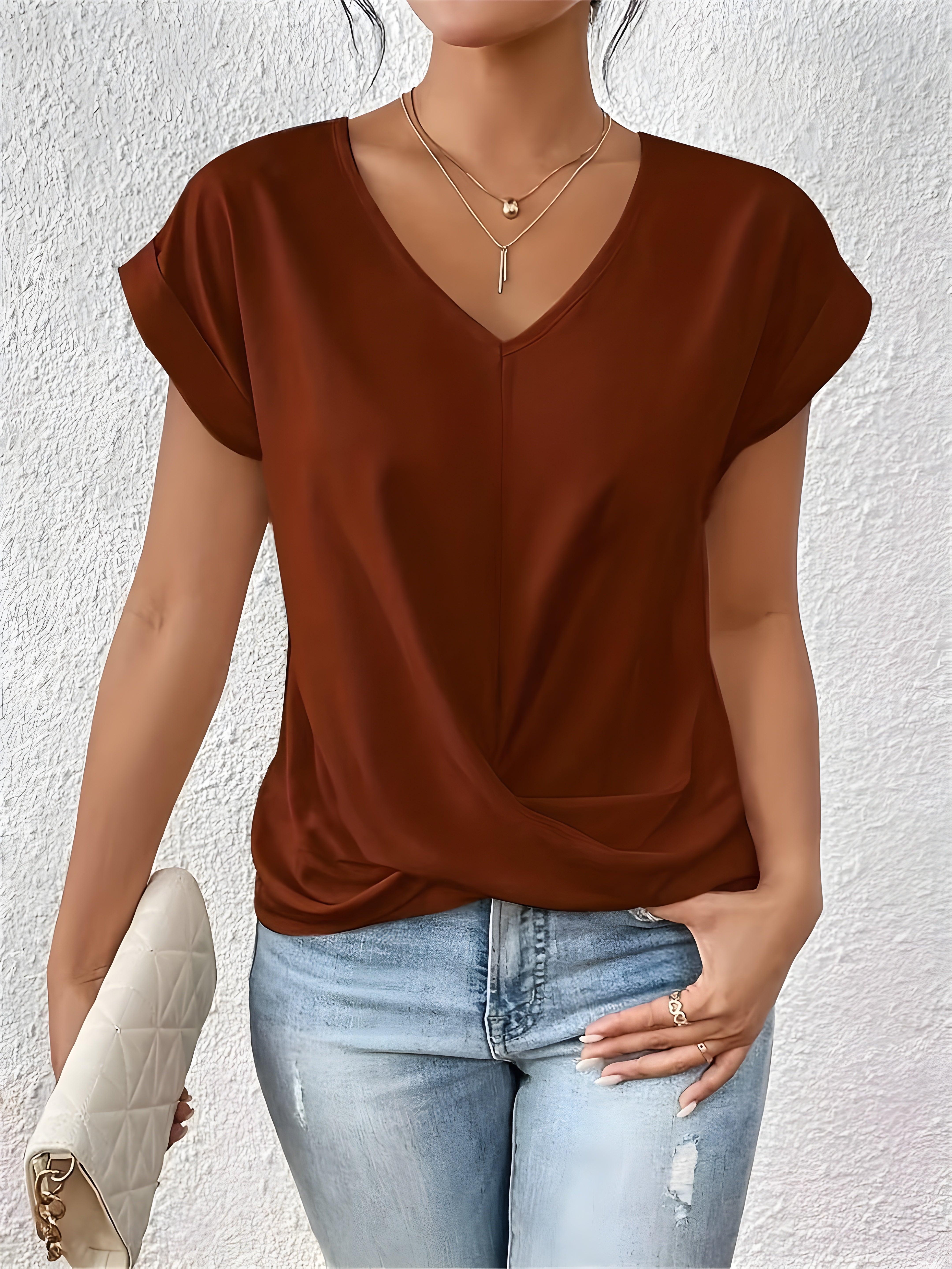 Isabella™ Twist Front V-Neck Top