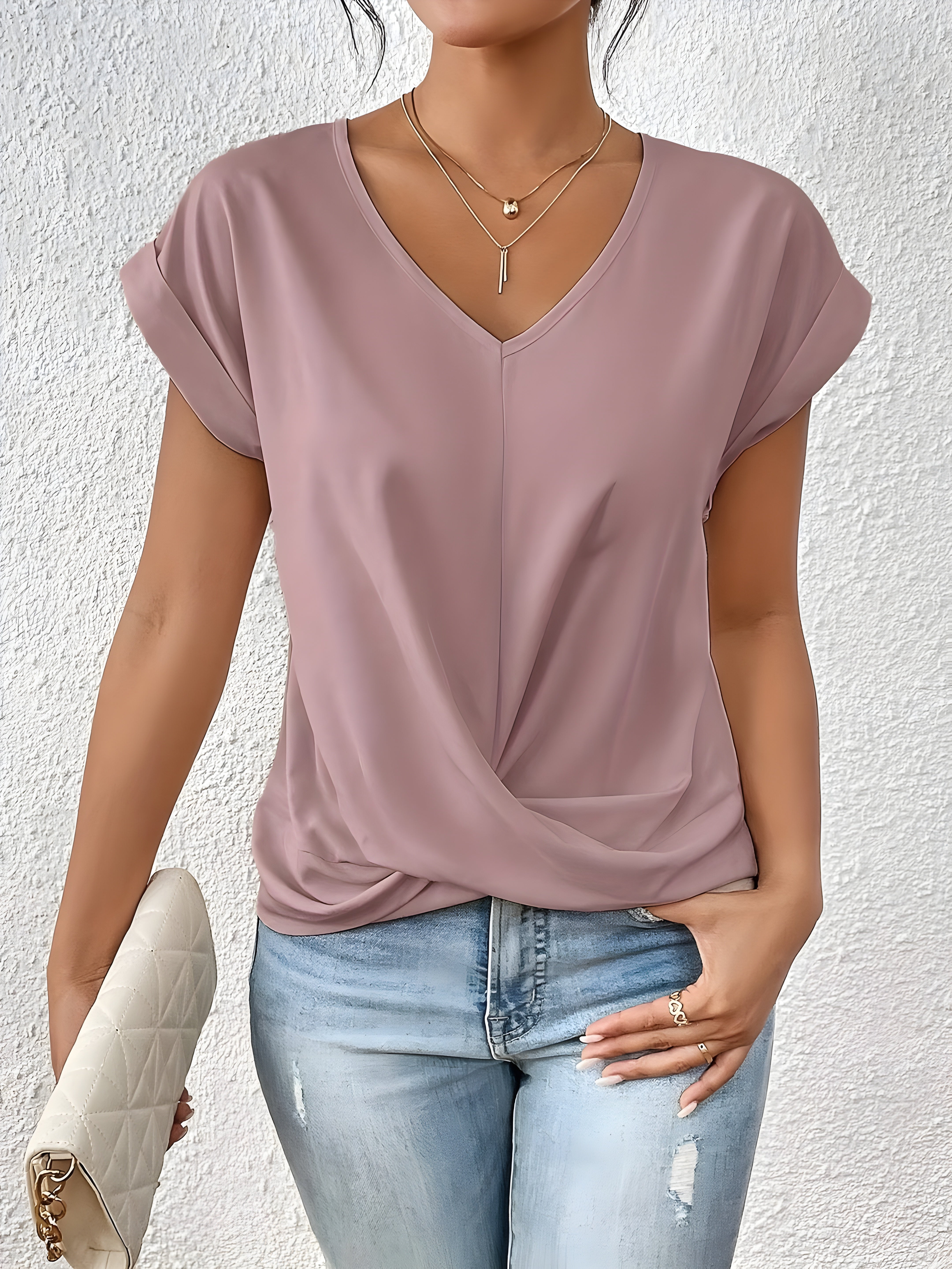 Isabella™ Twist Front V-Neck Top