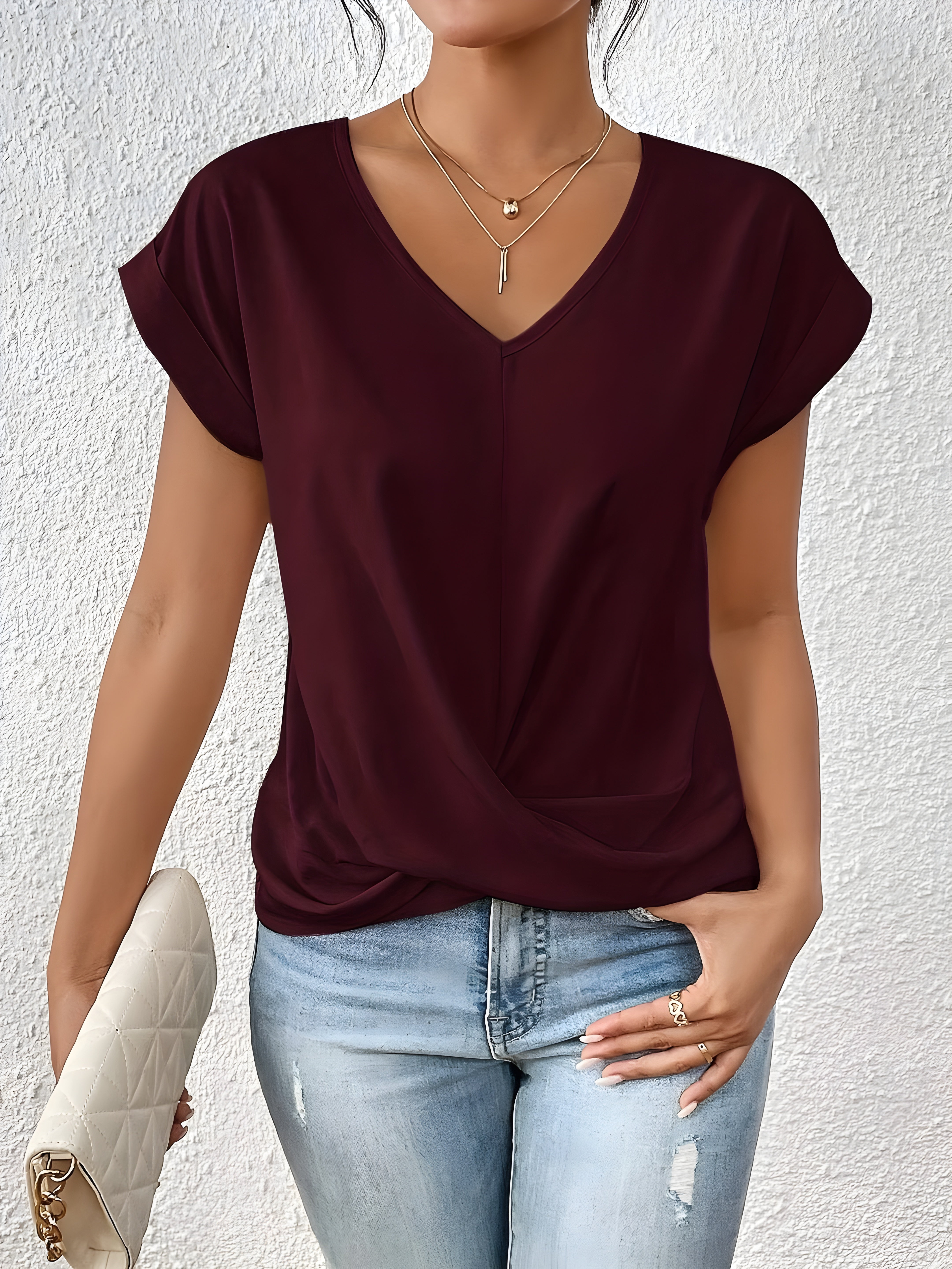 Isabella™ Twist Front V-Neck Top
