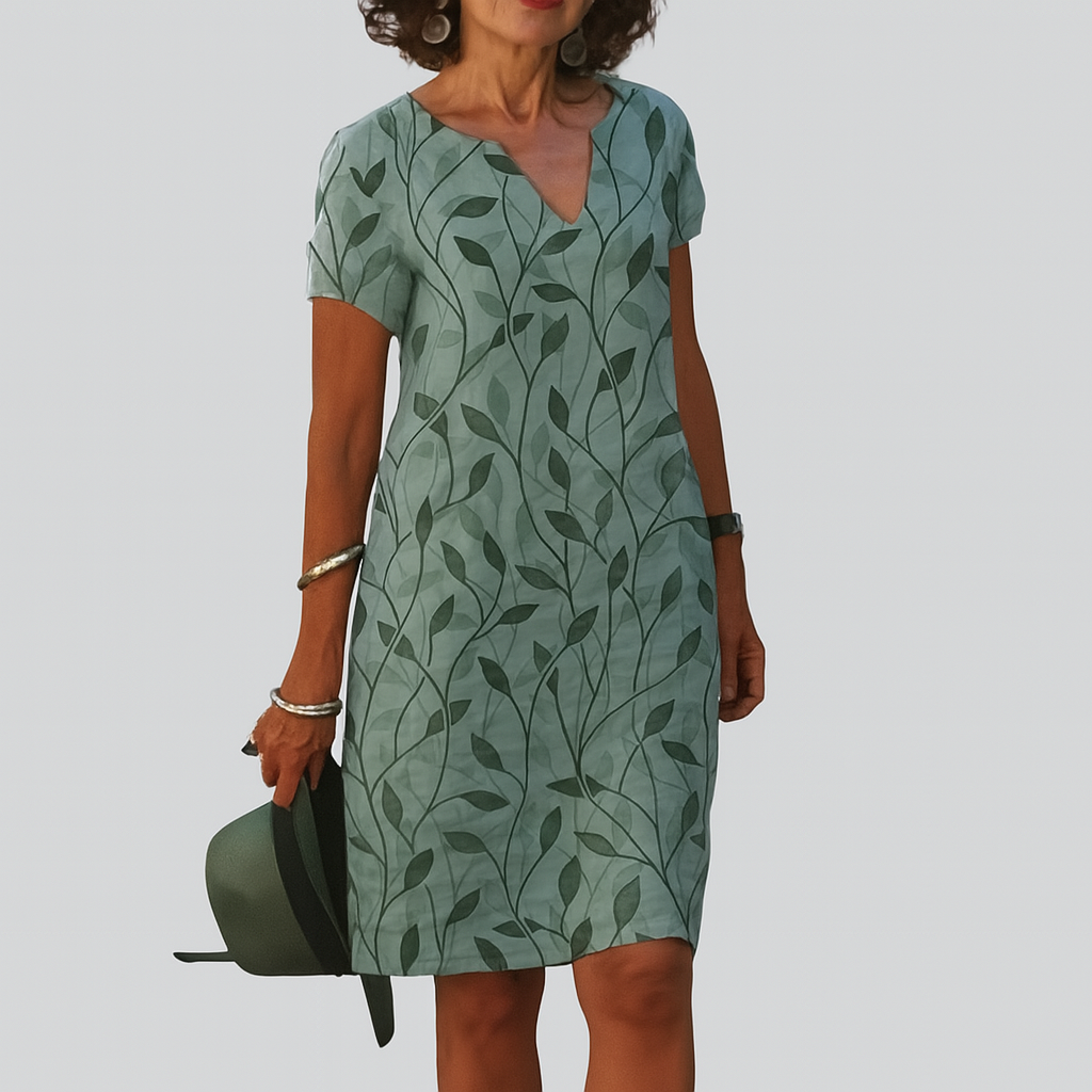 Isabella™ Printed V-Neck A-Line Dress