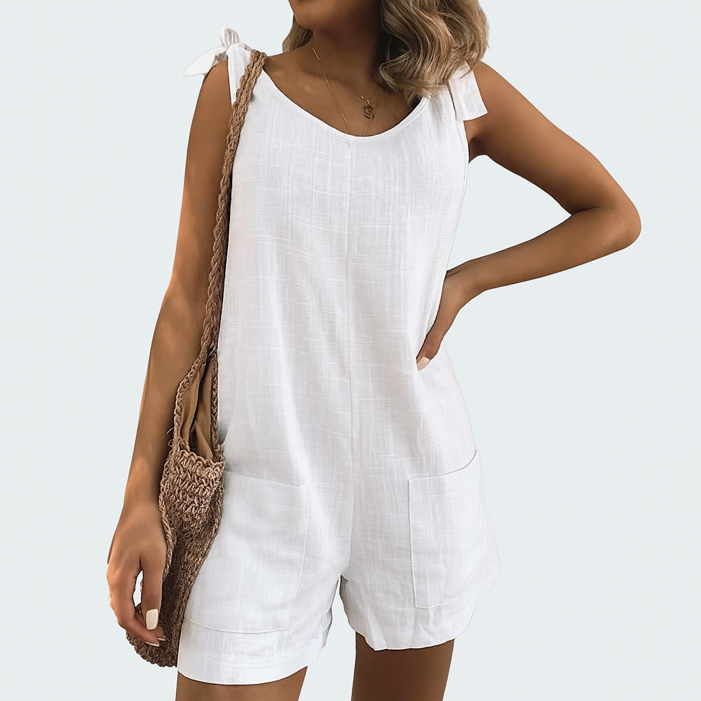 Una – Bow Strap Pocket Playsuit