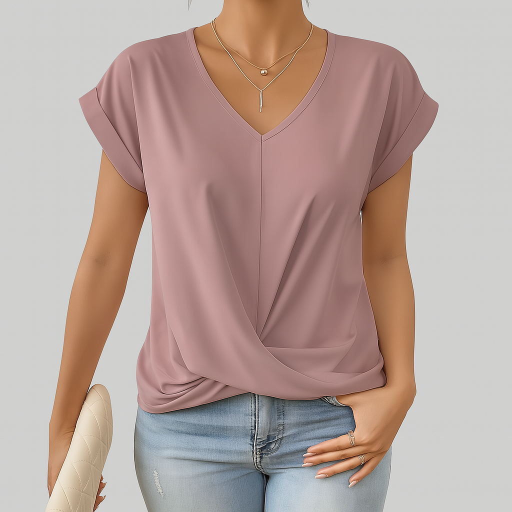 Isabella™ Twist Front V-Neck Top