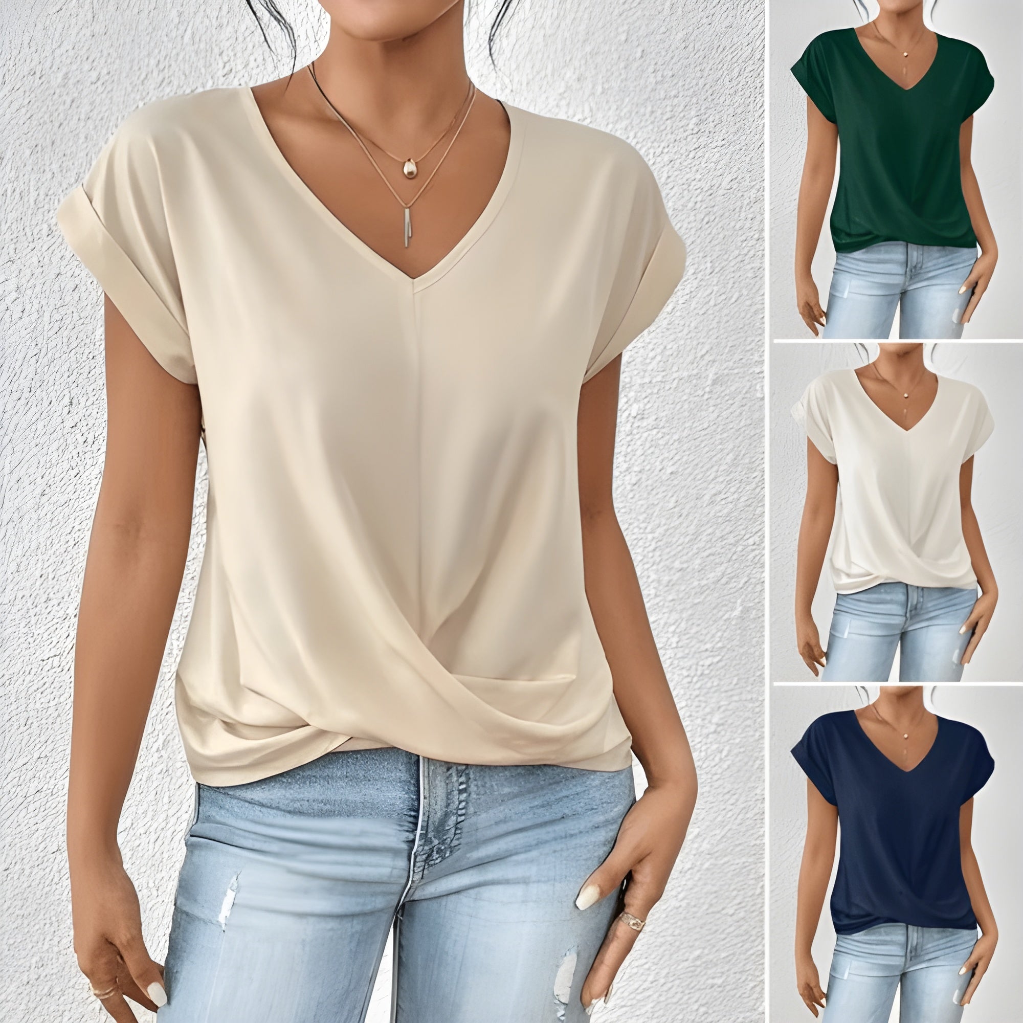 Isabella™ Twist Front V-Neck Top