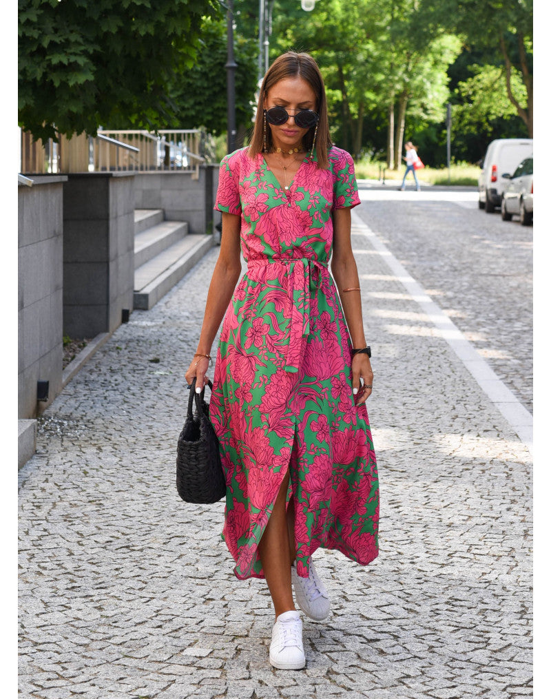 Lina – Floral Wrap Midi Dress
