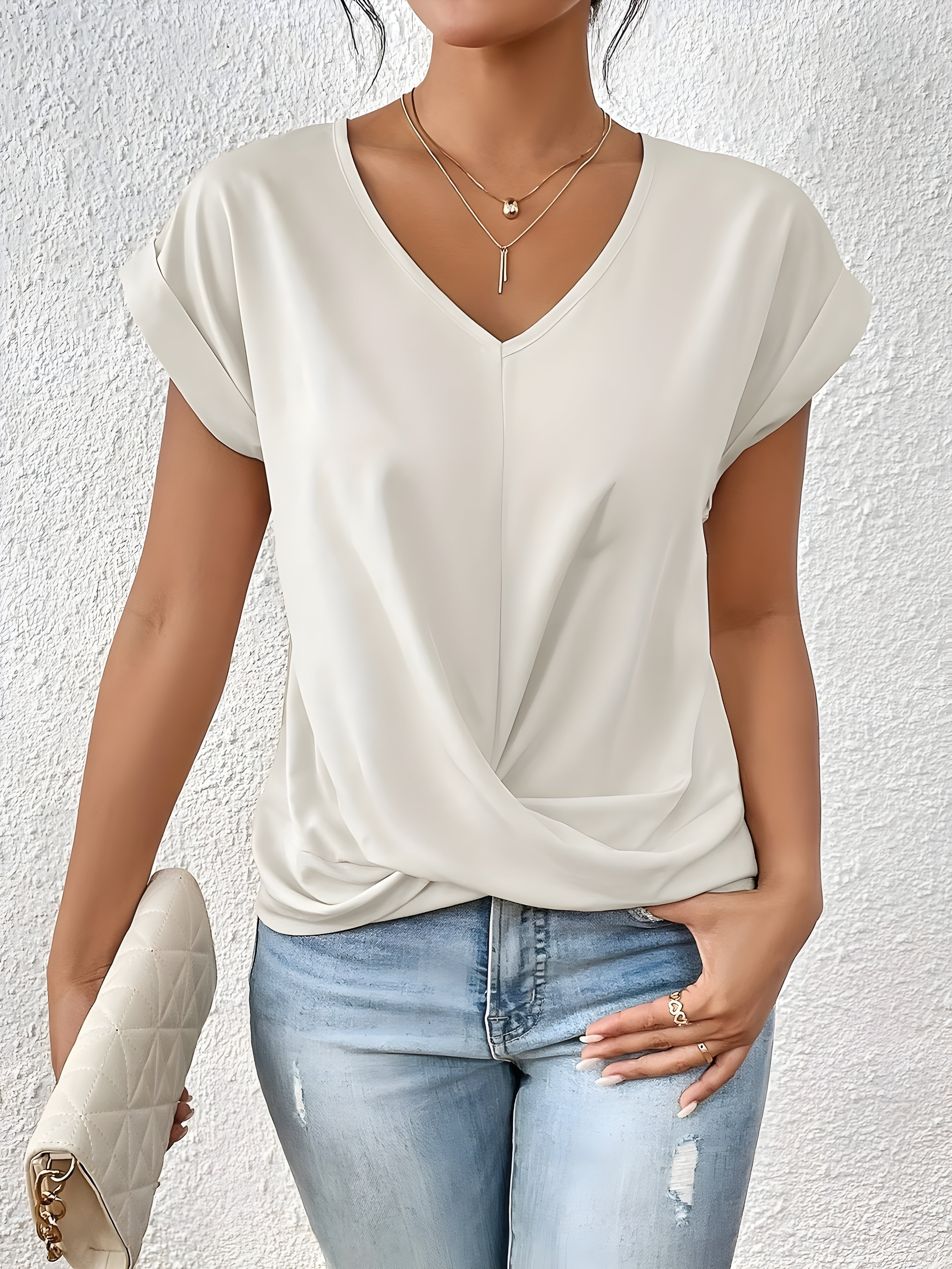 Isabella™ Twist Front V-Neck Top
