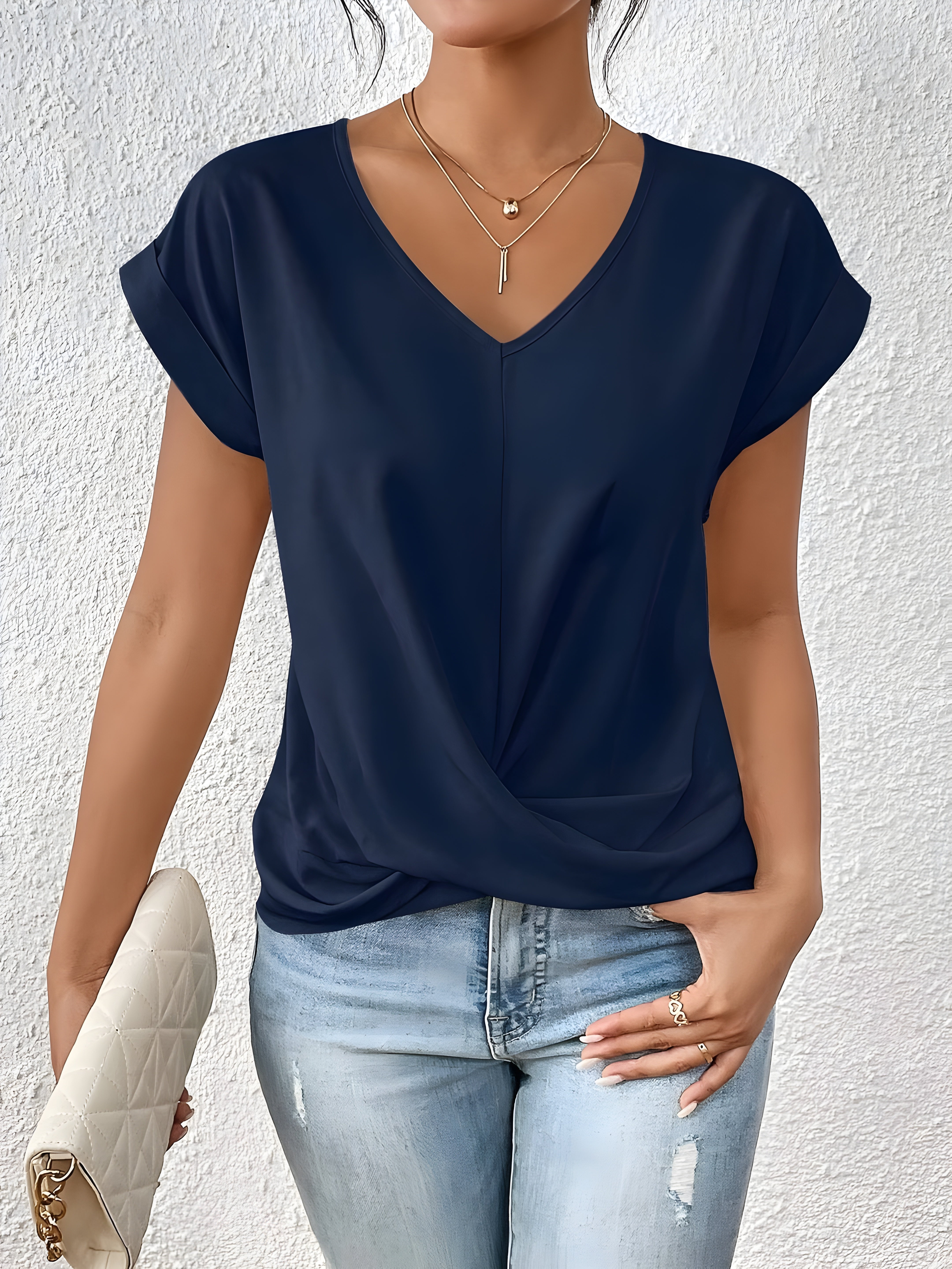 Isabella™ Twist Front V-Neck Top