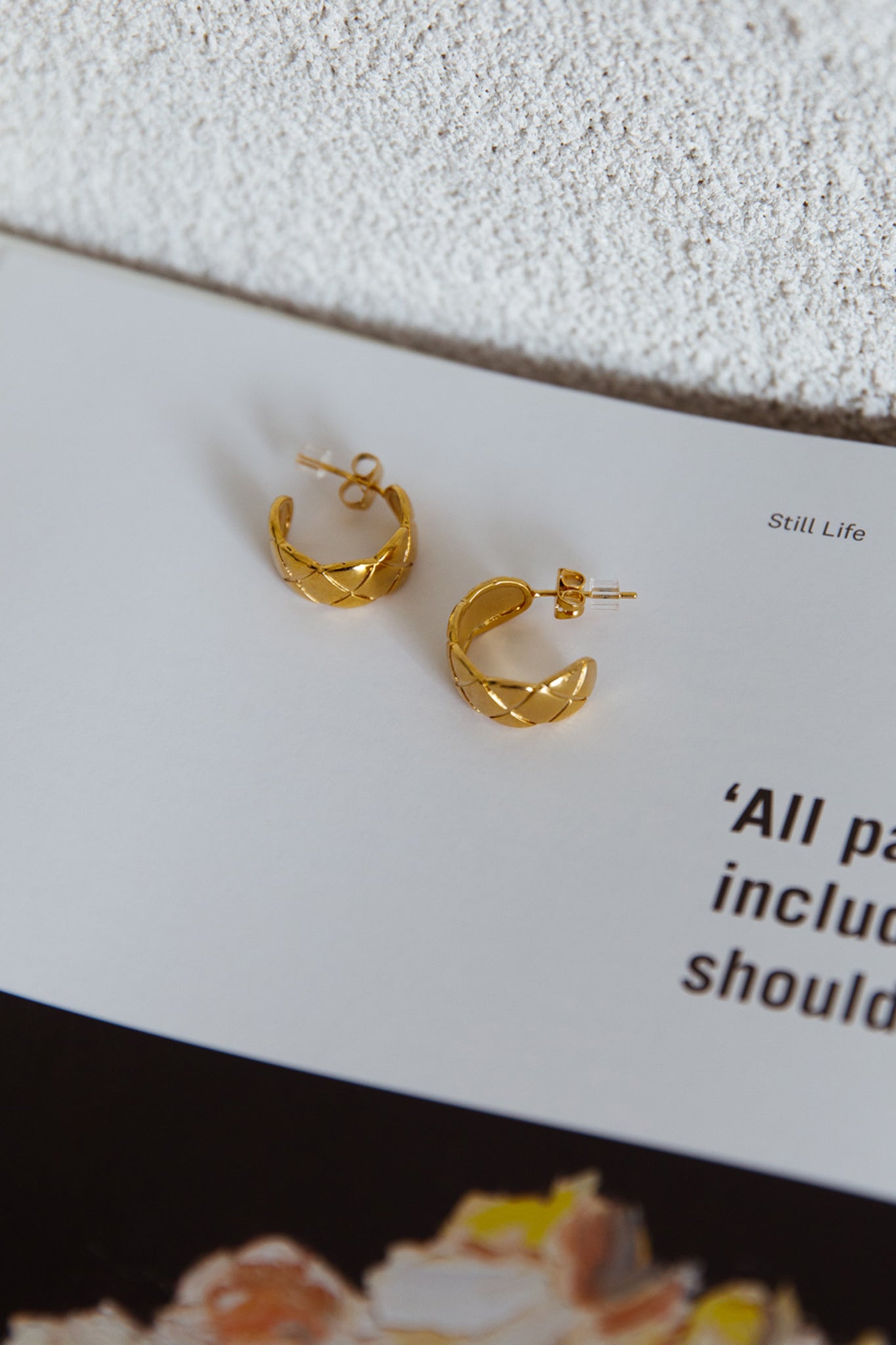 Symphony Woven Open Hoop Earrings Gold