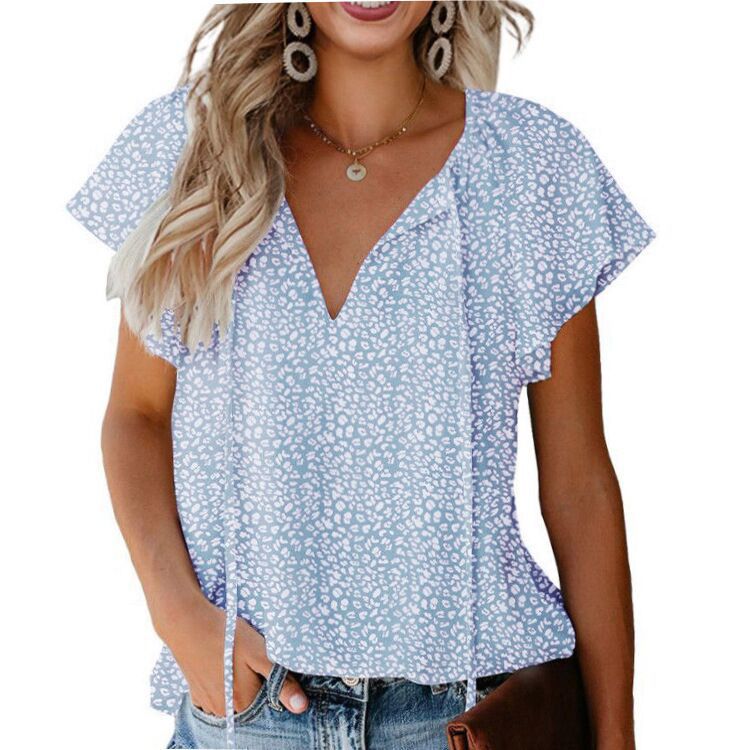 Isabella™ – Printed V-Neck Flutter Top