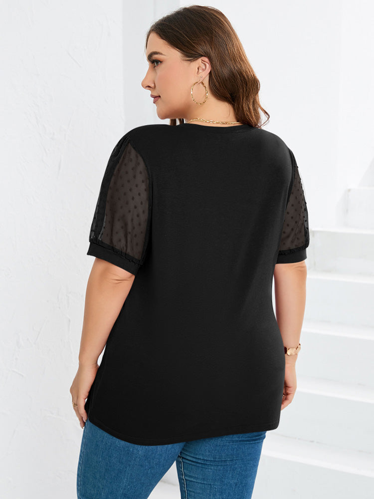 Isabella™ – Sheer Sleeve V-Neck Top