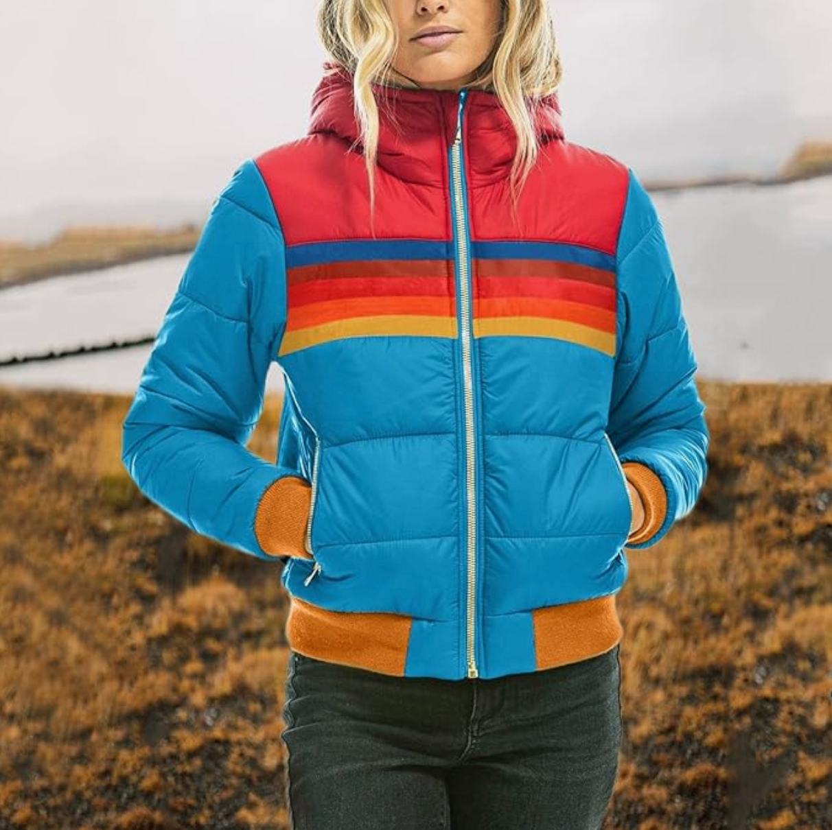 Isabella  Women's retro parka with faux fur hood